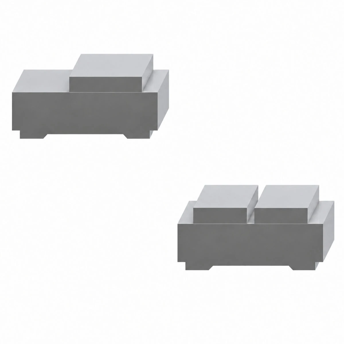 International Style moulding profiles showing simple rectangular forms with stepped edges and recessed channels.