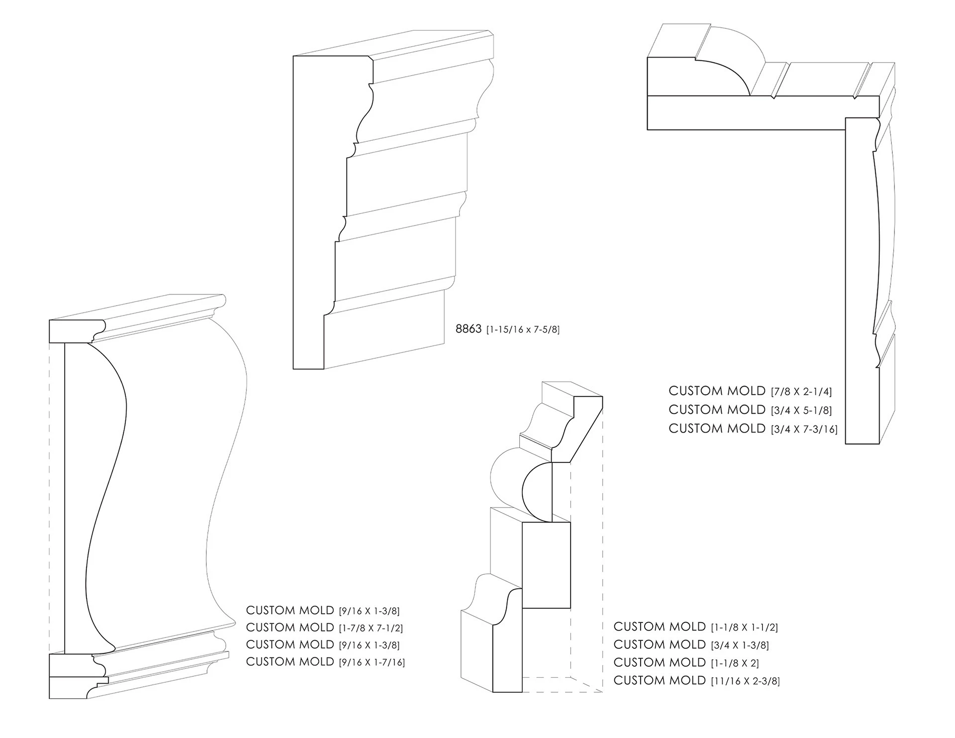 Mix of Italian Renaissance style door, and wall mouldings.