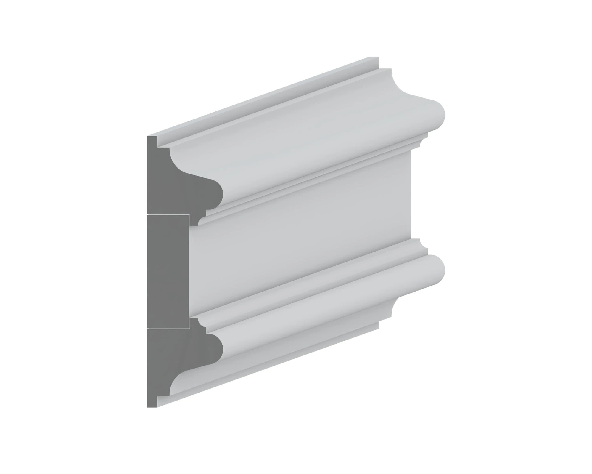 Spanish Colonial door panel trim with decorative moulding framing a recessed panel